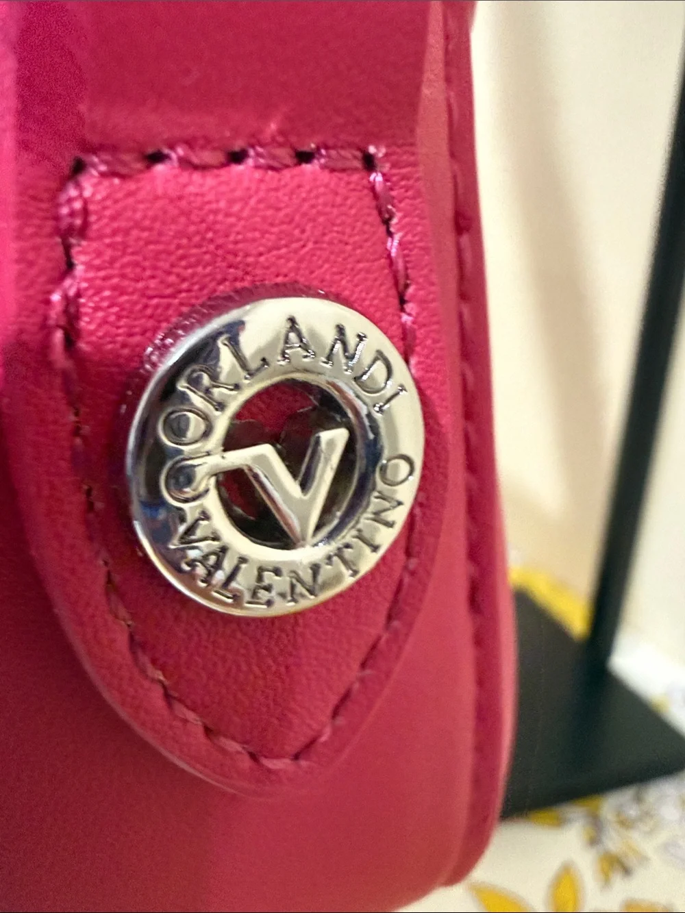 Valentino Orlandi Hot pink Shoulder Bag V Logo Silver Hardware Soho bag New